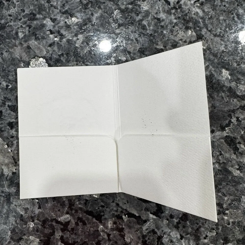 Authentic Chanel White Receipt Holder Emboss Camellia 4” X 3”